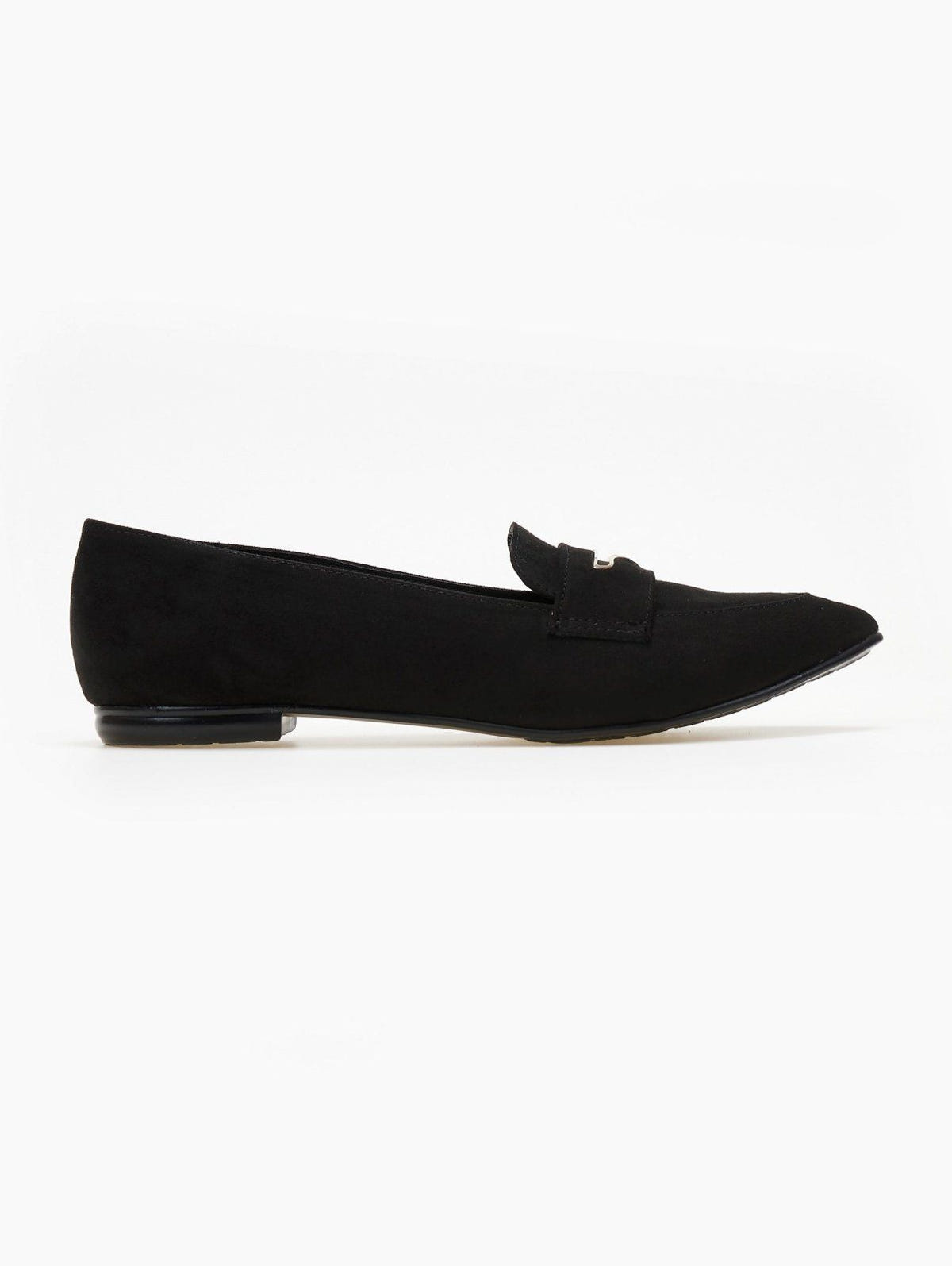 Μπαλαρίνες suede μυτερά estil - Μαύρο - thefashionproject.gr - Estil