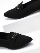 Μπαλαρίνες suede μυτερά estil - Μαύρο - thefashionproject.gr - Estil