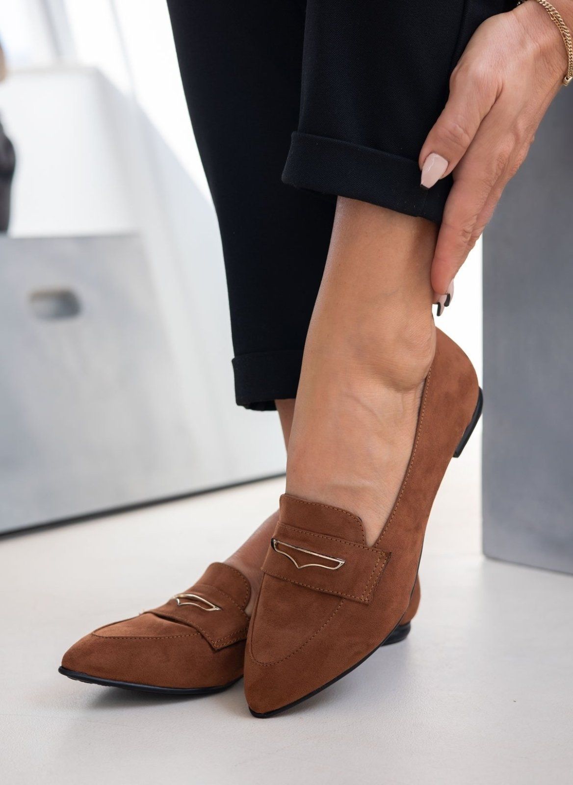 Μπαλαρίνες suede μυτερά estil - Ταμπά - thefashionproject.gr - Estil