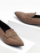 Μπαλαρίνες suede μυτερά estil - Τάουπε - thefashionproject.gr - Estil