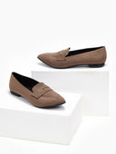 Μπαλαρίνες suede μυτερά estil - Τάουπε - thefashionproject.gr - Estil
