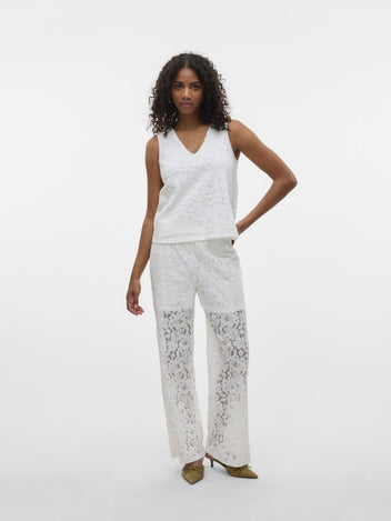 Μπλούζα αμάνικη με δαντέλα Vero Moda 10330053 - Λευκό - thefashionproject.gr - VERO MODA