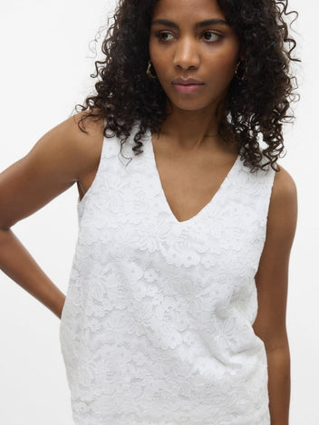 Μπλούζα αμάνικη με δαντέλα Vero Moda 10330053 - Λευκό - thefashionproject.gr - VERO MODA