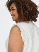 Μπλούζα αμάνικη με διάτρητο σχέδιο plus size CARMACOMA 15324431 - Λευκό - thefashionproject.gr - CARMAKOMA