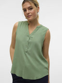 Μπλούζα αμάνικη με κουμπιά Vero Moda 10326002 - Πράσινο - thefashionproject.gr - VERO MODA