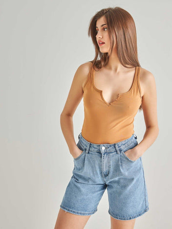 Μπλούζα αθλητική με κουμπάκια - Caramel - thefashionproject.gr - The Fashion Project
