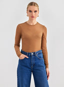 Μπλούζα ημιδιάφανη Only 15307308 - Caramel - thefashionproject.gr - ONLY