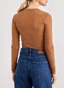 Μπλούζα ημιδιάφανη Only 15307308 - Caramel - thefashionproject.gr - ONLY