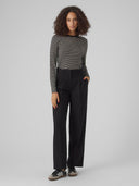 Μπλούζα μακρυμάνικη με ρίγες AWARE by VERO MODA 10298360 - Μαύρο/Μπεζ - thefashionproject.gr - AWARE by VERO MODA