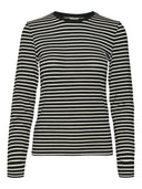Μπλούζα μακρυμάνικη με ρίγες AWARE by VERO MODA 10298360 - Μαύρο/Μπεζ - thefashionproject.gr - AWARE by VERO MODA