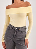 Μπλούζα μακρυμάνικη strapless AWARE 10324239 - Κίτρινο - thefashionproject.gr - AWARE by VERO MODA