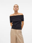 Μπλούζα με ανοιχτούς ώμους AWARE 10304834 - Μαύρο - thefashionproject.gr - AWARE by VERO MODA