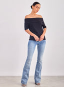 Μπλούζα με ανοιχτούς ώμους AWARE 10304834 - Μαύρο - thefashionproject.gr - AWARE by VERO MODA