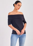 Μπλούζα με ανοιχτούς ώμους AWARE 10304834 - Μαύρο - thefashionproject.gr - AWARE by VERO MODA