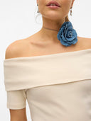 Μπλούζα με ανοιχτούς ώμους AWARE 10304834 - Μπεζ - thefashionproject.gr - AWARE by VERO MODA