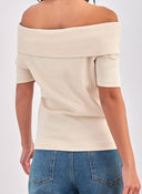 Μπλούζα με ανοιχτούς ώμους AWARE 10304834 - Μπεζ - thefashionproject.gr - AWARE by VERO MODA
