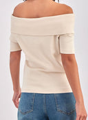 Μπλούζα με ανοιχτούς ώμους AWARE 10304834 - Μπεζ - thefashionproject.gr - AWARE by VERO MODA