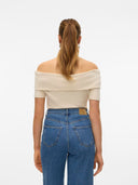 Μπλούζα με ανοιχτούς ώμους AWARE 10304834 - Μπεζ - thefashionproject.gr - AWARE by VERO MODA
