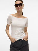 Μπλούζα με ανοιχτούς ώμους AWARE by Vero moda 10323420 - Λευκό - thefashionproject.gr - AWARE by VERO MODA