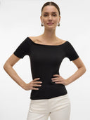 Μπλούζα με ανοιχτούς ώμους AWARE by Vero moda 10323420 - Μαύρο - thefashionproject.gr - AWARE by VERO MODA