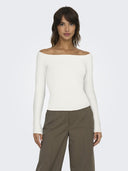 Μπλούζα με ανοιχτούς ώμους ONLY 15339763 - Λευκό - thefashionproject.gr - ONLY