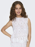 Μπλούζα με διάτρητο σχέδιο ONLY 15343156 - Λευκό - thefashionproject.gr - ONLY
