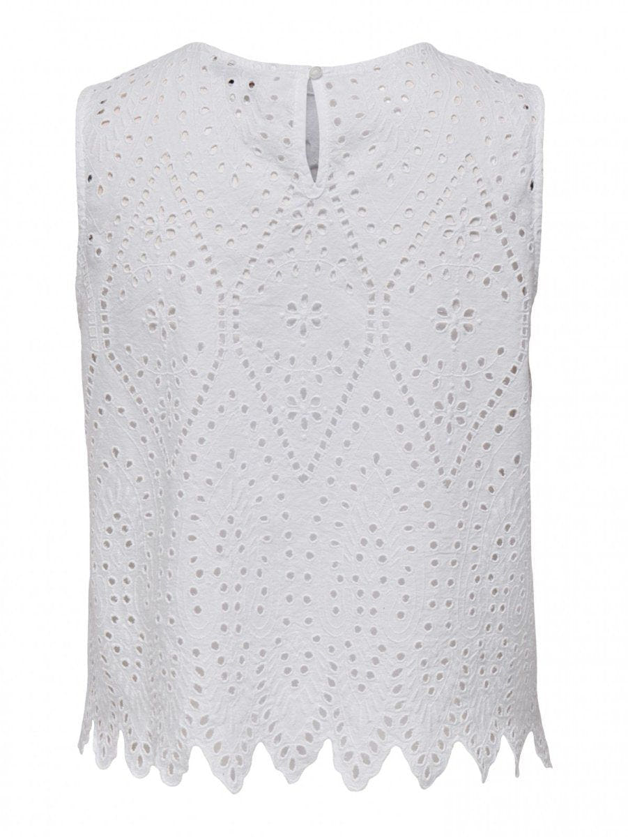 Μπλούζα με διάτρητο σχέδιο ONLY 15343156 - Λευκό - thefashionproject.gr - ONLY