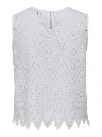 Μπλούζα με διάτρητο σχέδιο ONLY 15343156 - Λευκό - thefashionproject.gr - ONLY