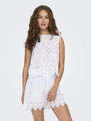 Μπλούζα με διάτρητο σχέδιο ONLY 15343156 - Λευκό - thefashionproject.gr - ONLY