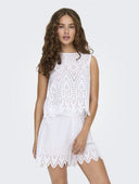 Μπλούζα με διάτρητο σχέδιο ONLY 15343156 - Λευκό - thefashionproject.gr - ONLY