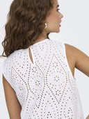 Μπλούζα με διάτρητο σχέδιο ONLY 15343156 - Λευκό - thefashionproject.gr - ONLY
