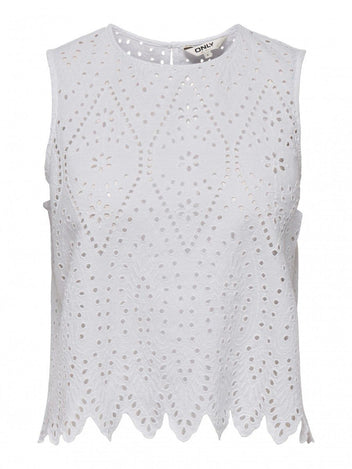 Μπλούζα με διάτρητο σχέδιο ONLY 15343156 - Λευκό - thefashionproject.gr - ONLY