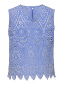 Μπλούζα με διάτρητο σχέδιο ONLY 15343156 - Μπλε denim - thefashionproject.gr - ONLY