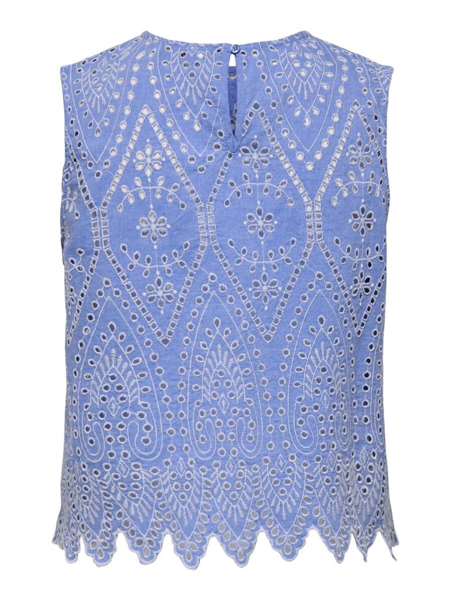 Μπλούζα με διάτρητο σχέδιο ONLY 15343156 - Μπλε denim - thefashionproject.gr - ONLY