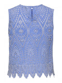 Μπλούζα με διάτρητο σχέδιο ONLY 15343156 - Μπλε denim - thefashionproject.gr - ONLY