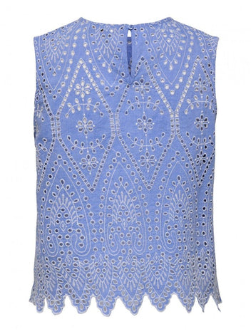 Μπλούζα με διάτρητο σχέδιο ONLY 15343156 - Μπλε denim - thefashionproject.gr - ONLY