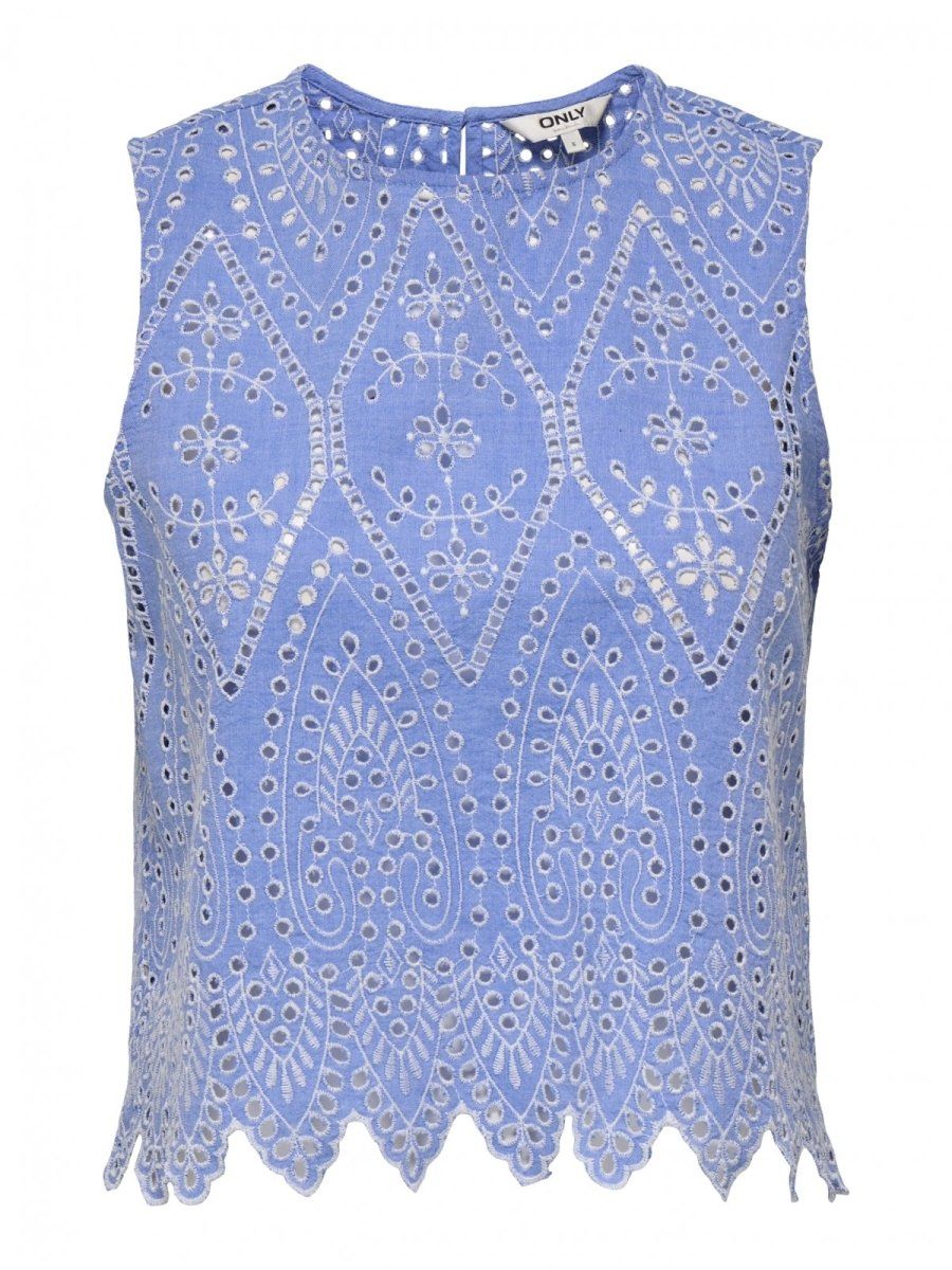 Μπλούζα με διάτρητο σχέδιο ONLY 15343156 - Μπλε denim - thefashionproject.gr - ONLY