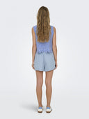 Μπλούζα με διάτρητο σχέδιο ONLY 15343156 - Μπλε denim - thefashionproject.gr - ONLY