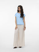 Μπλούζα με πλεκτή λεπτομέρεια Vero Moda 10329678 - Γαλάζιο - thefashionproject.gr - VERO MODA