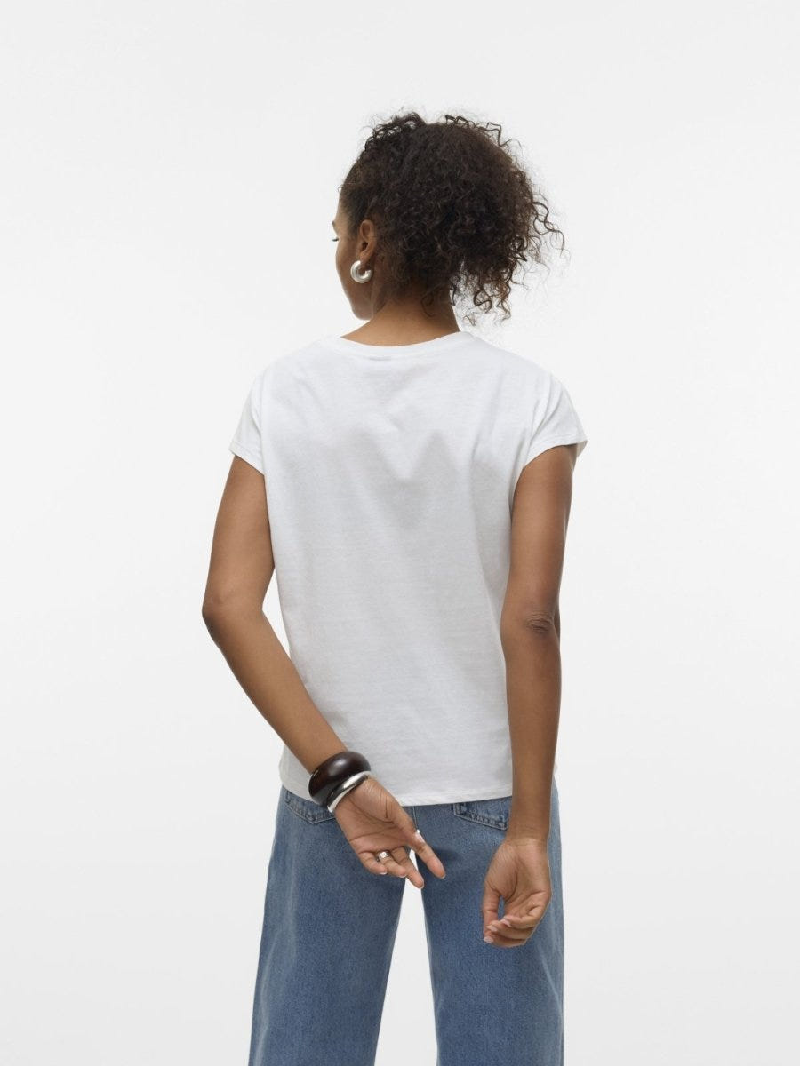 Μπλούζα με πλεκτή λεπτομέρεια Vero Moda 10329678 - Λευκό - thefashionproject.gr - VERO MODA