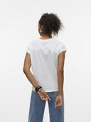 Μπλούζα με πλεκτή λεπτομέρεια Vero Moda 10329678 - Λευκό - thefashionproject.gr - VERO MODA