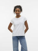 Μπλούζα με πλεκτή λεπτομέρεια Vero Moda 10329678 - Λευκό - thefashionproject.gr - VERO MODA