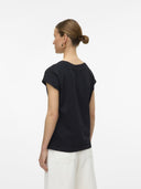 Μπλούζα με πλεκτή λεπτομέρεια Vero Moda 10329678 - Μαύρο - thefashionproject.gr - VERO MODA