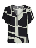 Μπλούζα με print plus size VERO MODA curve 10308722 - Μαύρο/Μπεζ - thefashionproject.gr - VERO MODA CURVE