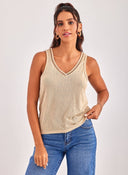 Μπλούζα με v cut ONLY 15320076 - Μπεζ - thefashionproject.gr - ONLY