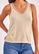 Μπλούζα με v cut ONLY 15320076 - Μπεζ - thefashionproject.gr - ONLY