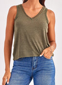 Μπλούζα με v cut ONLY 15320076 - Χακί - thefashionproject.gr - ONLY