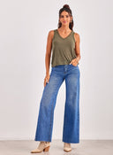 Μπλούζα με v cut ONLY 15320076 - Χακί - thefashionproject.gr - ONLY