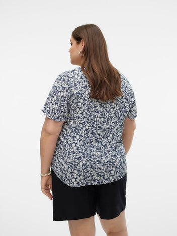 Μπλούζα plus size floral Vero Moda Curve 10305657 - Μπλε σκούρο - thefashionproject.gr - VERO MODA CURVE