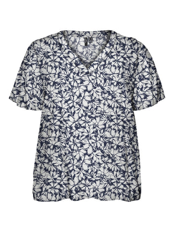 Μπλούζα plus size floral Vero Moda Curve 10305657 - Μπλε σκούρο - thefashionproject.gr - VERO MODA CURVE